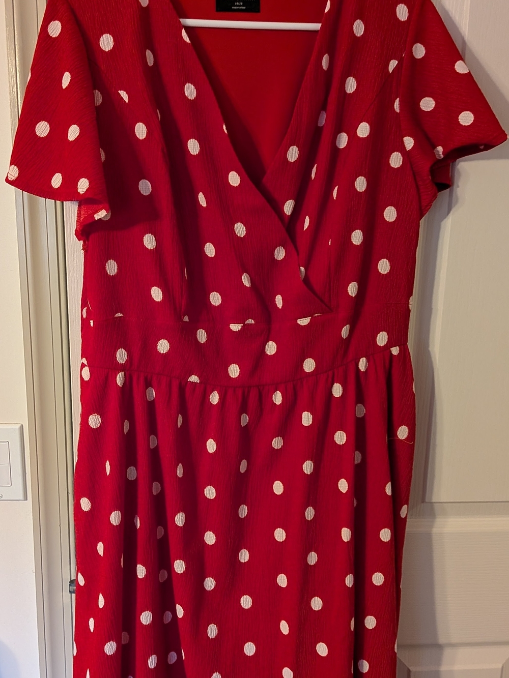 Lane Bryant Red Polka Dot Wrap-Style Dress